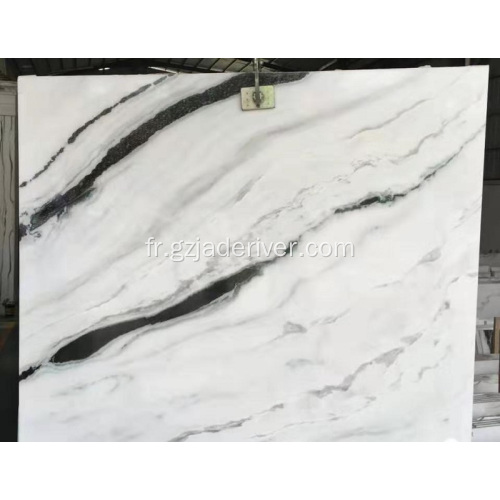 Panda White Marble Stone avec des veines noires